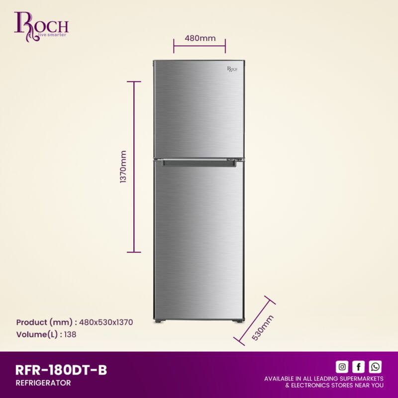 Roch Refrigerator Rfr-110D-B 85Ltr