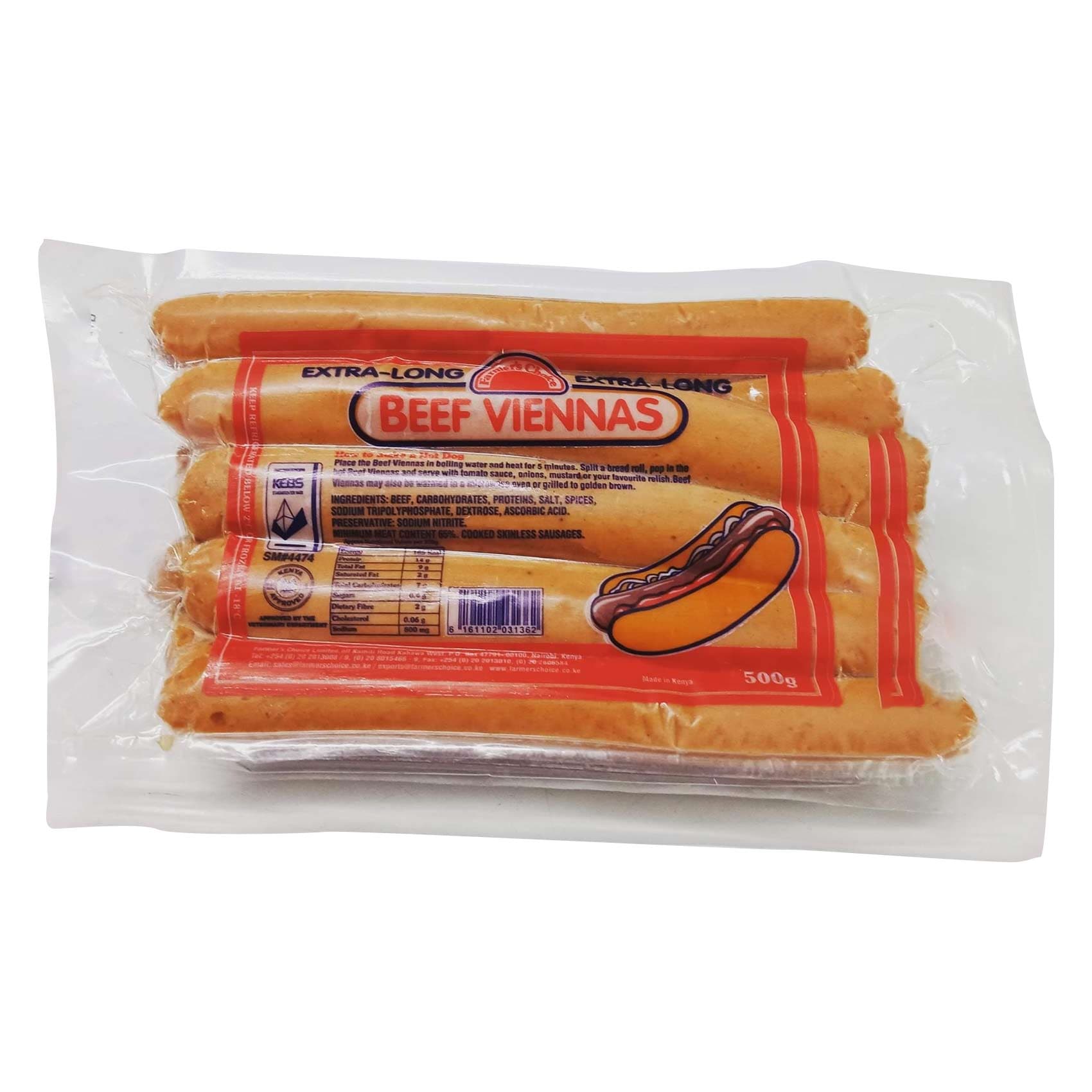 F.choice Beef Viennas 1Kg(Extra Long).